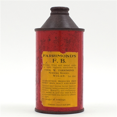 Farrimonds FB Beer Paper label English Cone Top