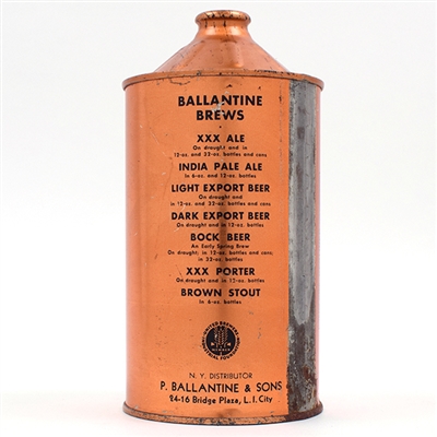 Ballantines Ale Quart Cone Top BREWS ULTRA CLEAN 202-6