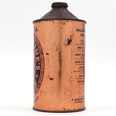 Ballantines Beer Quart Cone Top BREWS CAP-SEALED UNLISTED