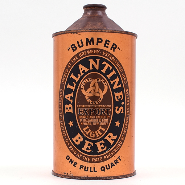 Ballantines Beer Quart Cone Top BREWS KEGLINED 202-12