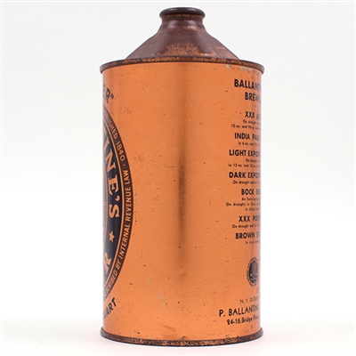 Ballantines Beer Quart Cone Top BREWS KEGLINED 202-12