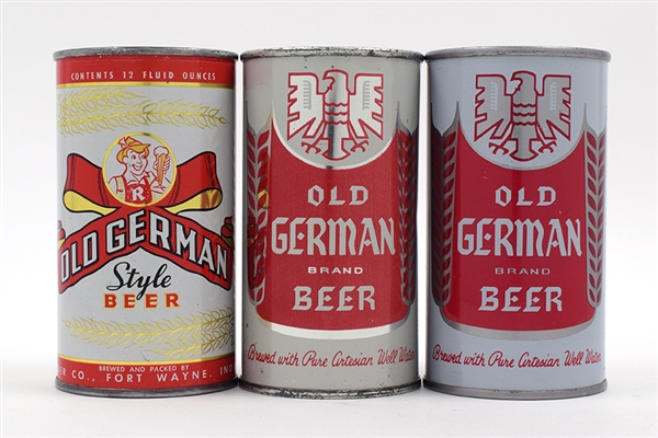 Old German Beer Lot of 3 Different Flat Tops