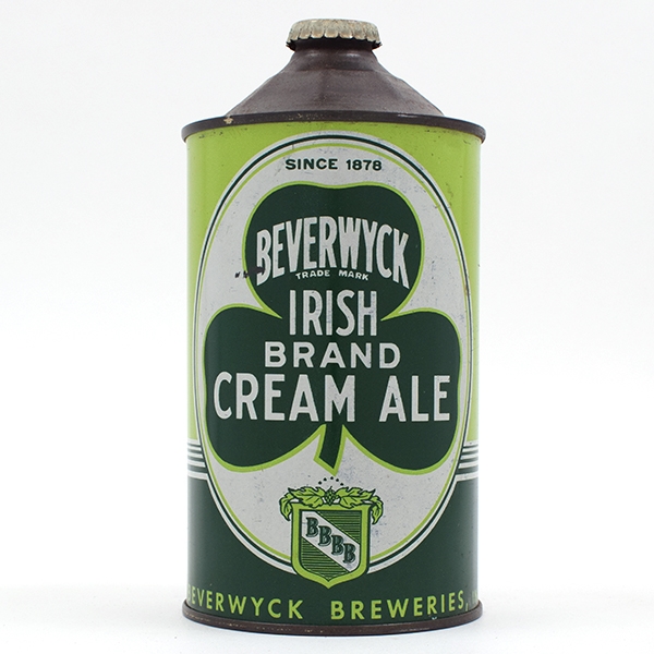 Beverwyck Irish Cream Ale Quart Cone Top 1878 DATE 203-5