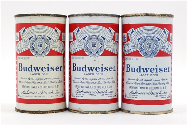 Budweiser Beer Lot of 5 Different Flat Tops