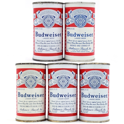 Budweiser Beer Lot of 5 Different Flat Tops