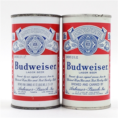 Budweiser Beer Lot of 5 Different Flat Tops