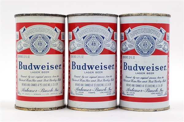 Budweiser Beer Lot of 5 Different Flat Tops