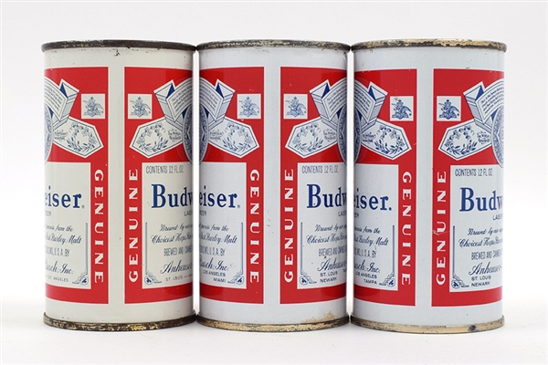 Budweiser Beer Lot of 5 Different Flat Tops