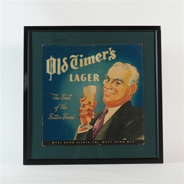 Old Timers Lager Best Of The Better Cardboard Beer Sign SCARCE