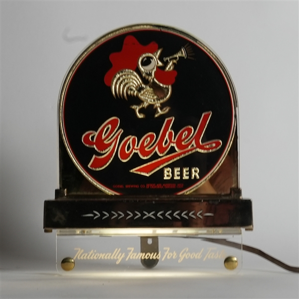 Goebel Beer Nationally Famous For Good Taste Illuminated Sign 