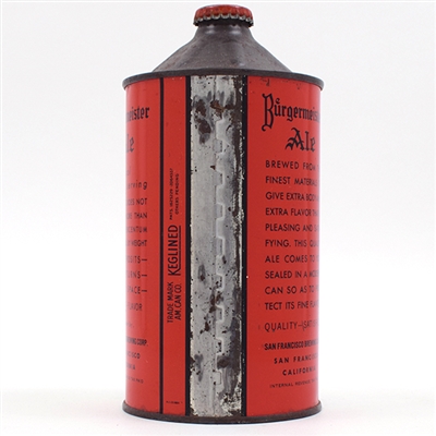 Burgermeister Ale Quart Cone Top CLEAN 204-16
