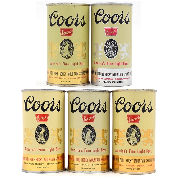Coors Beer Flat Tops Lot of 5 Different