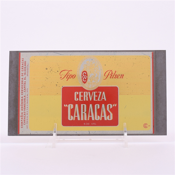 Caracas Beer Unrolled Venezuelan Cone Top Sheet