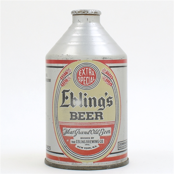 Eblings Beer Crowntainer WITHDRAWN FREE SCARCE 193-9