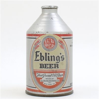 Eblings Beer Crowntainer WITHDRAWN FREE SCARCE 193-9