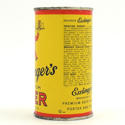 Esslingers Beer Instructional Flat Top FABULOUS 60-17 USBCOI 243