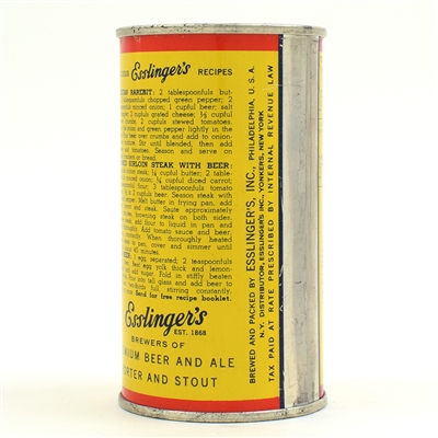 Esslingers Beer Instructional Flat Top FABULOUS 60-17 USBCOI 243