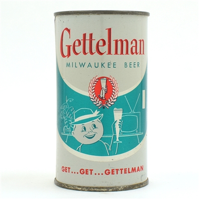 Gettelman Beer Flat Top DULL SATIN SILVER AND BLUE L69-23