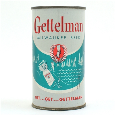 Gettelman Beer Flat Top DULL SATIN SILVER AND BLUE L69-23