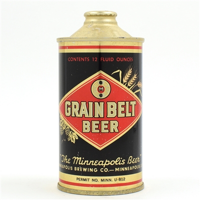Grain Belt Beer Cone Top CNMT 4 PERCENT SHARP 167-1