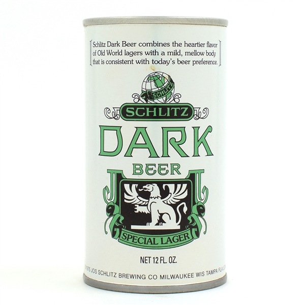 Schlitz Dark Beer Foil Label Test Pull Tab GREEN UNLISTED