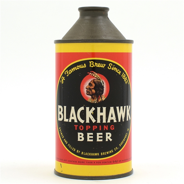 Blackhawk Beer Cone Top DNCMT 4 PERCENT 152-26