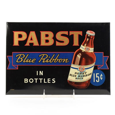 Pabst Blue Ribbon 1930s Tin Over Cardboard Sign BEAUTY