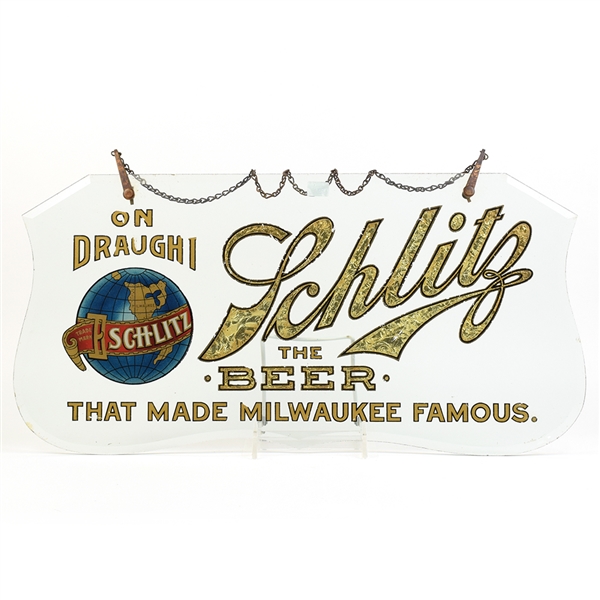 Schlitz Pre-Prohibition Reverse Painted Glass Sign