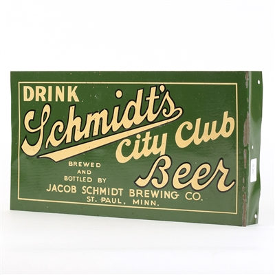 Schmidts City Club Beer Small Pre-Prohibition Tin Flange Sign