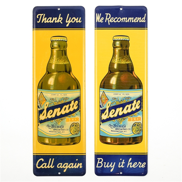 Senate 1930s Tin Door Push Signs Lot of 2