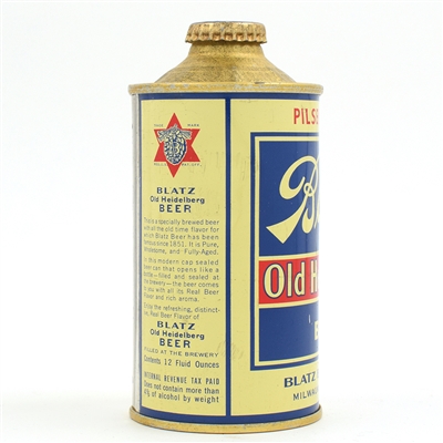 Blatz Old Heidelberg Beer Cone Top DNCMT 4 PERCENT UNLISTED