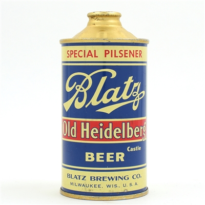 Blatz Old Heidelberg Beer Cone Top NO ALCOHOL STATEMENT 153-15