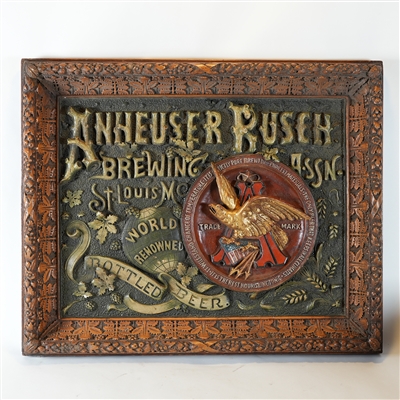 Anheuser-Busch Budweiser Pre-prohibition Relief Sign ULTRA RARE MINTY
