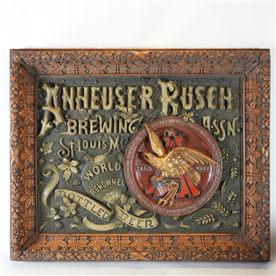 Anheuser-Busch Budweiser Pre-prohibition Relief Sign ULTRA RARE MINTY