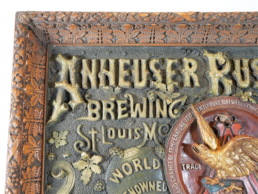 Anheuser-Busch Budweiser Pre-prohibition Relief Sign ULTRA RARE MINTY
