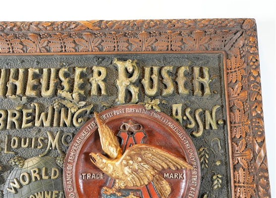 Anheuser-Busch Budweiser Pre-prohibition Relief Sign ULTRA RARE MINTY