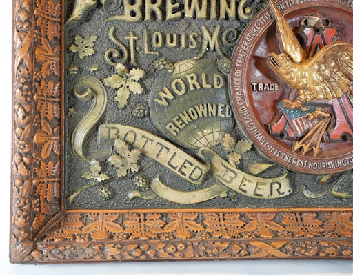 Anheuser-Busch Budweiser Pre-prohibition Relief Sign ULTRA RARE MINTY