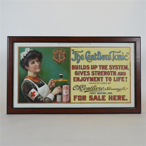 Centlivre Tonic Pre-prohibition Chromolithograph Sign FT WAYNE