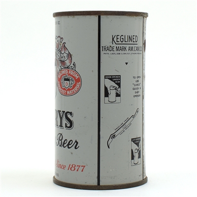 Drewrys Beer Instructional Flat Top TOUGH DULL GRAY 55-33 USBCOI 204