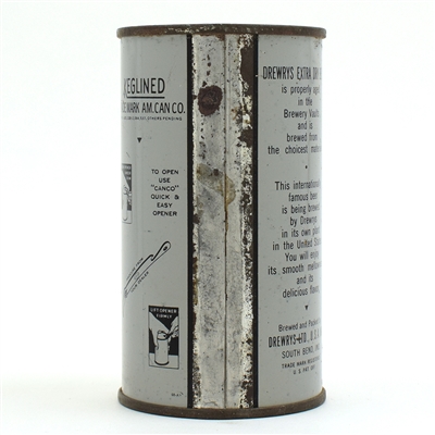 Drewrys Beer Instructional Flat Top TOUGH DULL GRAY 55-33 USBCOI 204