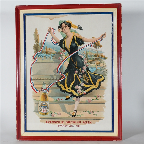 Evansville Brewing Sterling Good Luck Beer Chromolithograph Meyercord