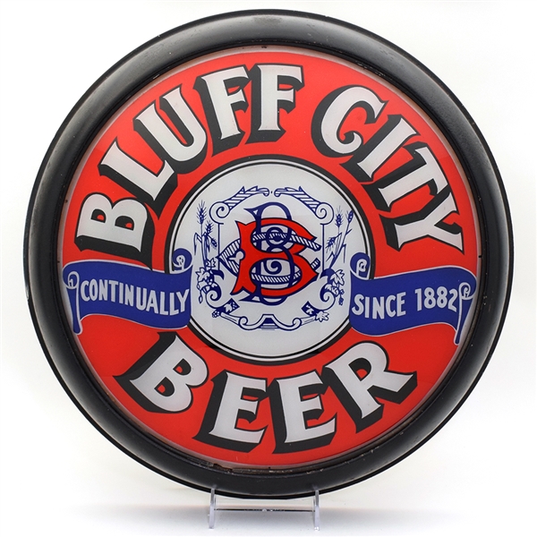 Bluff City Beer Reverse Painted Lighted Sign