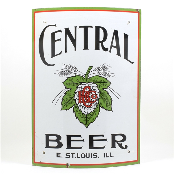 Central Beer Pre-Prohibition Porcelain Corner Sign