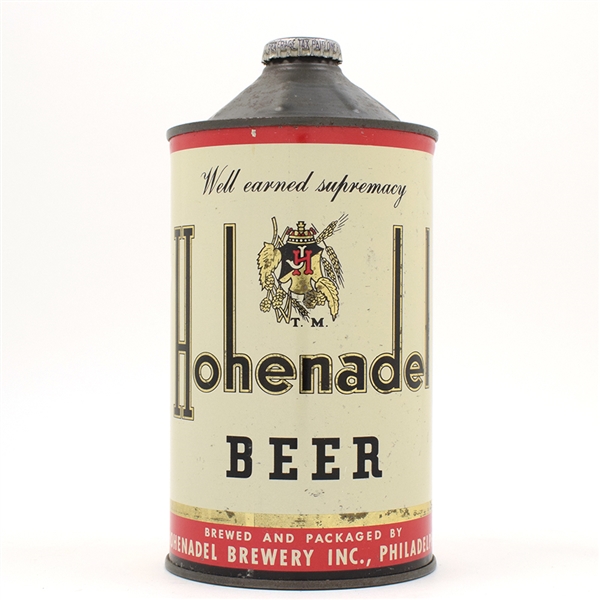 Hohenadel Beer Quart Cone Top NON-IRTP ACTUAL 212-6 EXCELLENT