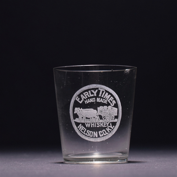 Early Times Whiskey Pre-Prohibition Etched Shot Glass