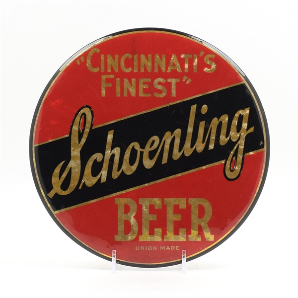 Schoenling Beer 1930s Button Sign