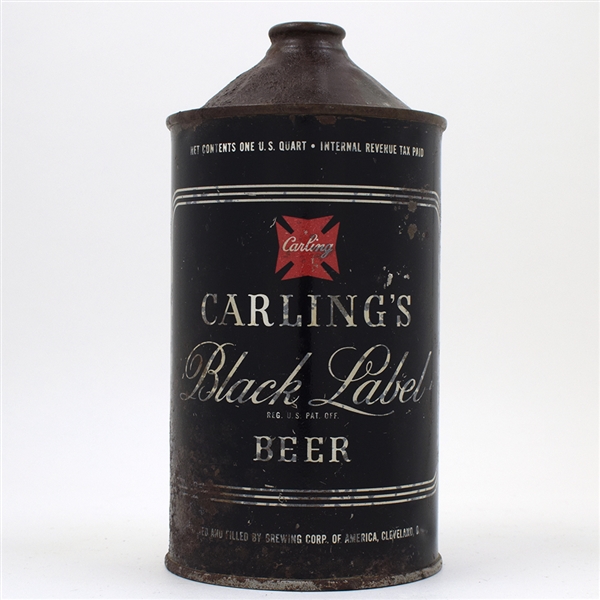 Carlings Black Label Beer Quart Cone Top SCARCE 205-8