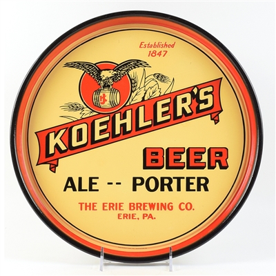 Koehlers Beer 1930s Large Serving Tray