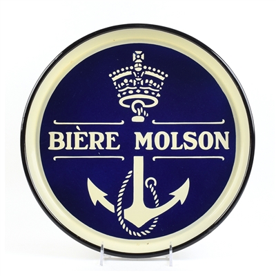Molson Beer 1920s Canadian Porcelain Enamel Serving Tray