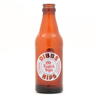 Dibs Nips Beer 1940s 7 Ounce ACL Bottle
